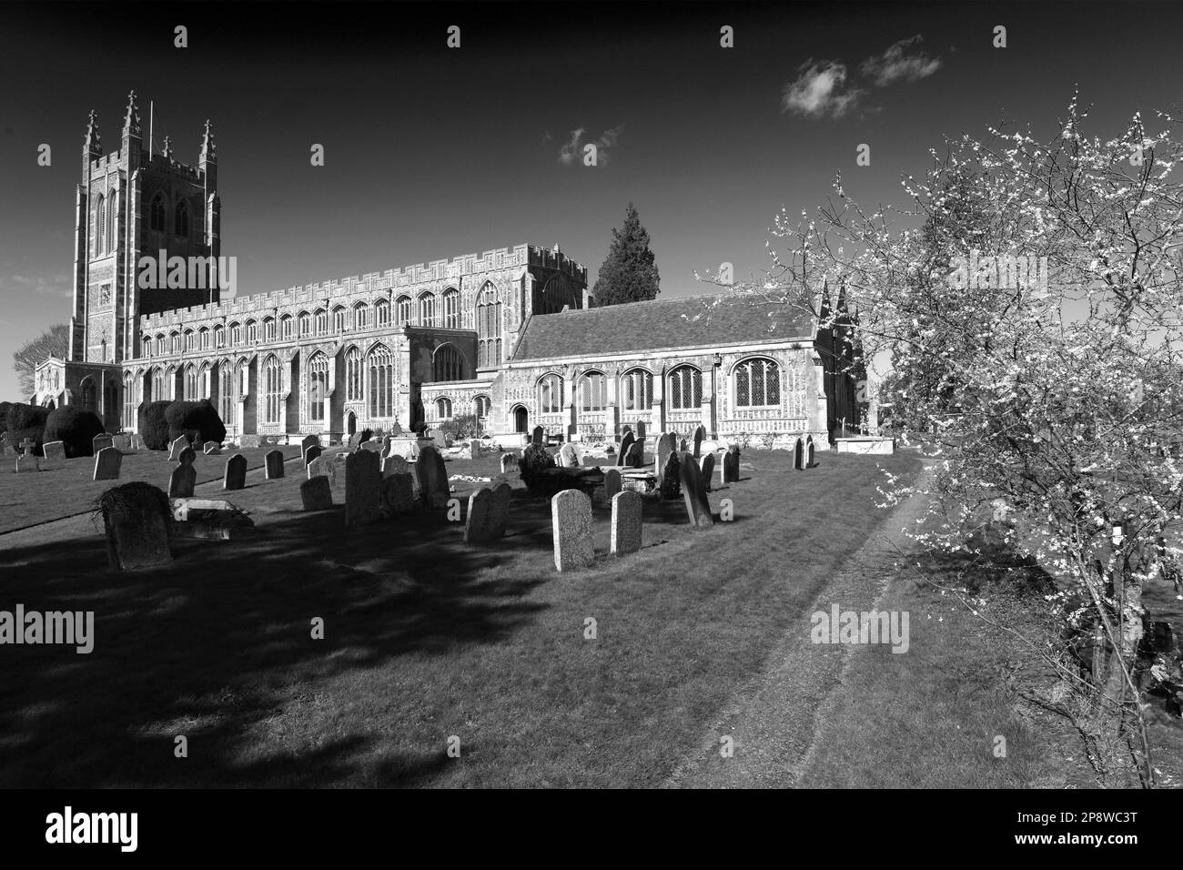Chiesa della Santissima Trinità, villaggio di Long Melford, contea di Suffolk, Inghilterra, Regno Unito Foto Stock