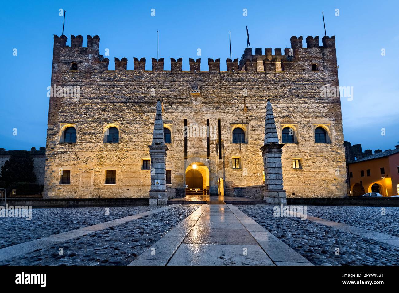 Il castello Scaligero inferiore di Marostica. Provincia di Vicenza, Veneto, Italia Foto Stock