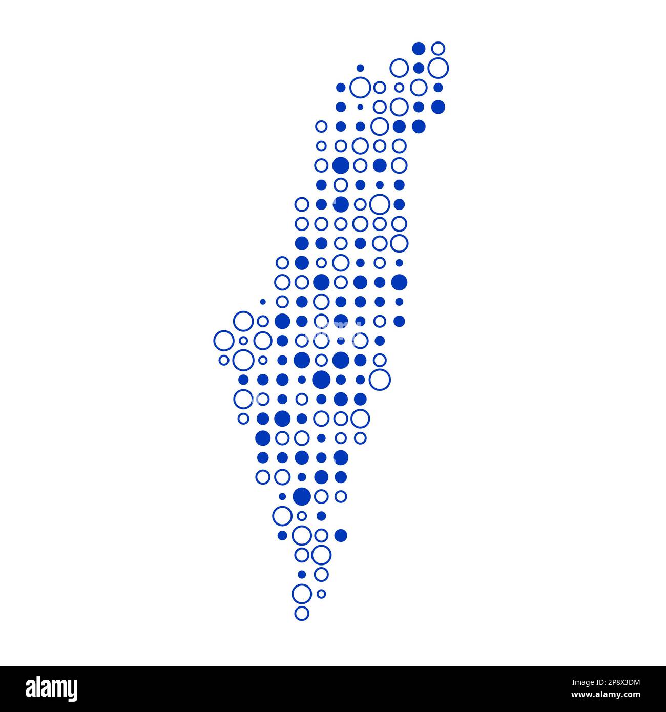 Israele mappa Silhouette pixelated modello generativo illustrazione Illustrazione Vettoriale