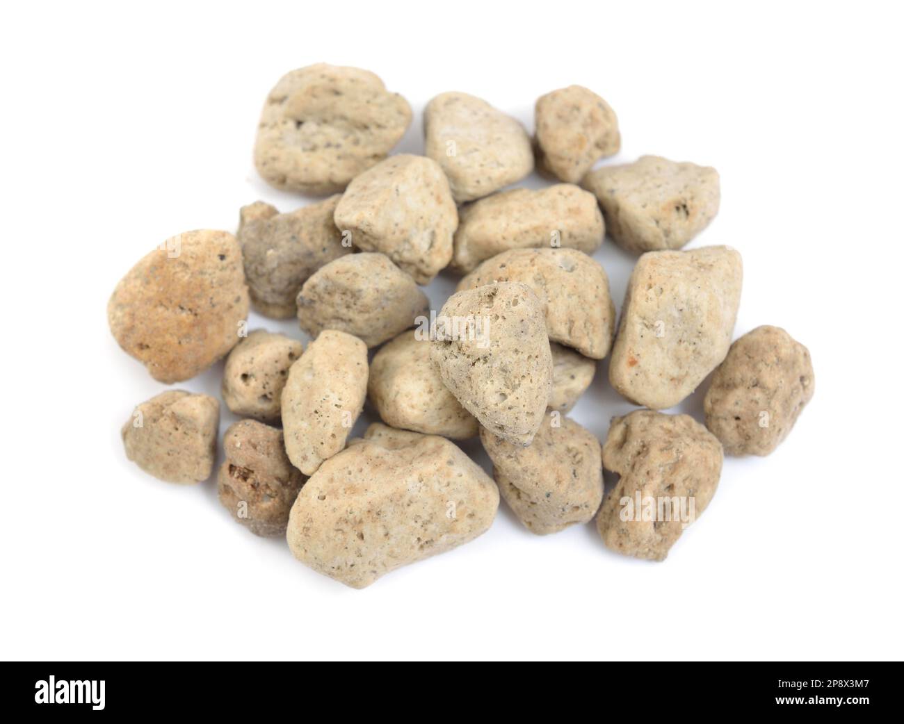 Roccia vulcanica grigia porosa. Pietra lavica, pietra pomice o pomice vulcanica con pori distintivi Foto Stock