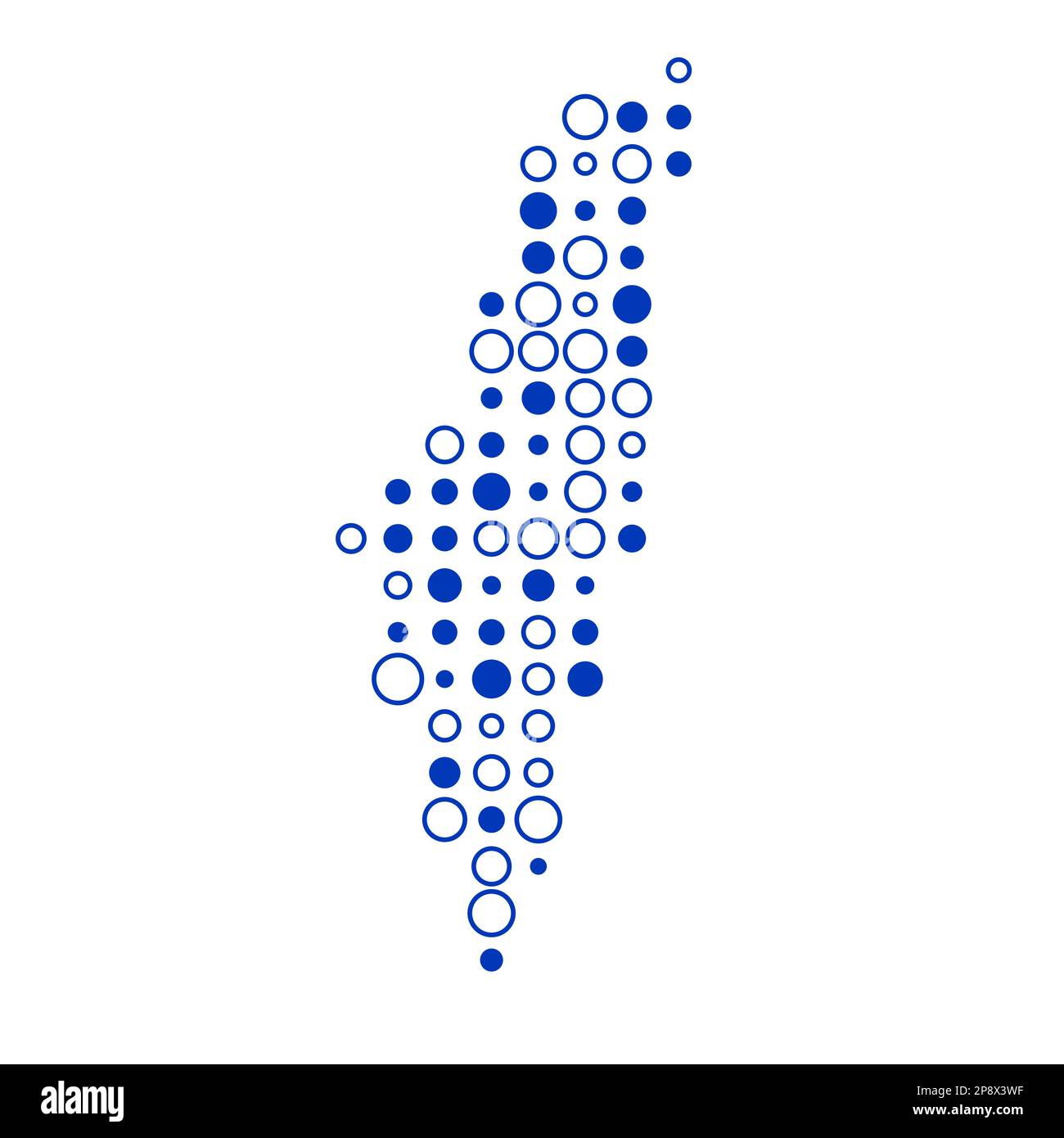 Israele mappa Silhouette pixelated modello generativo illustrazione Illustrazione Vettoriale