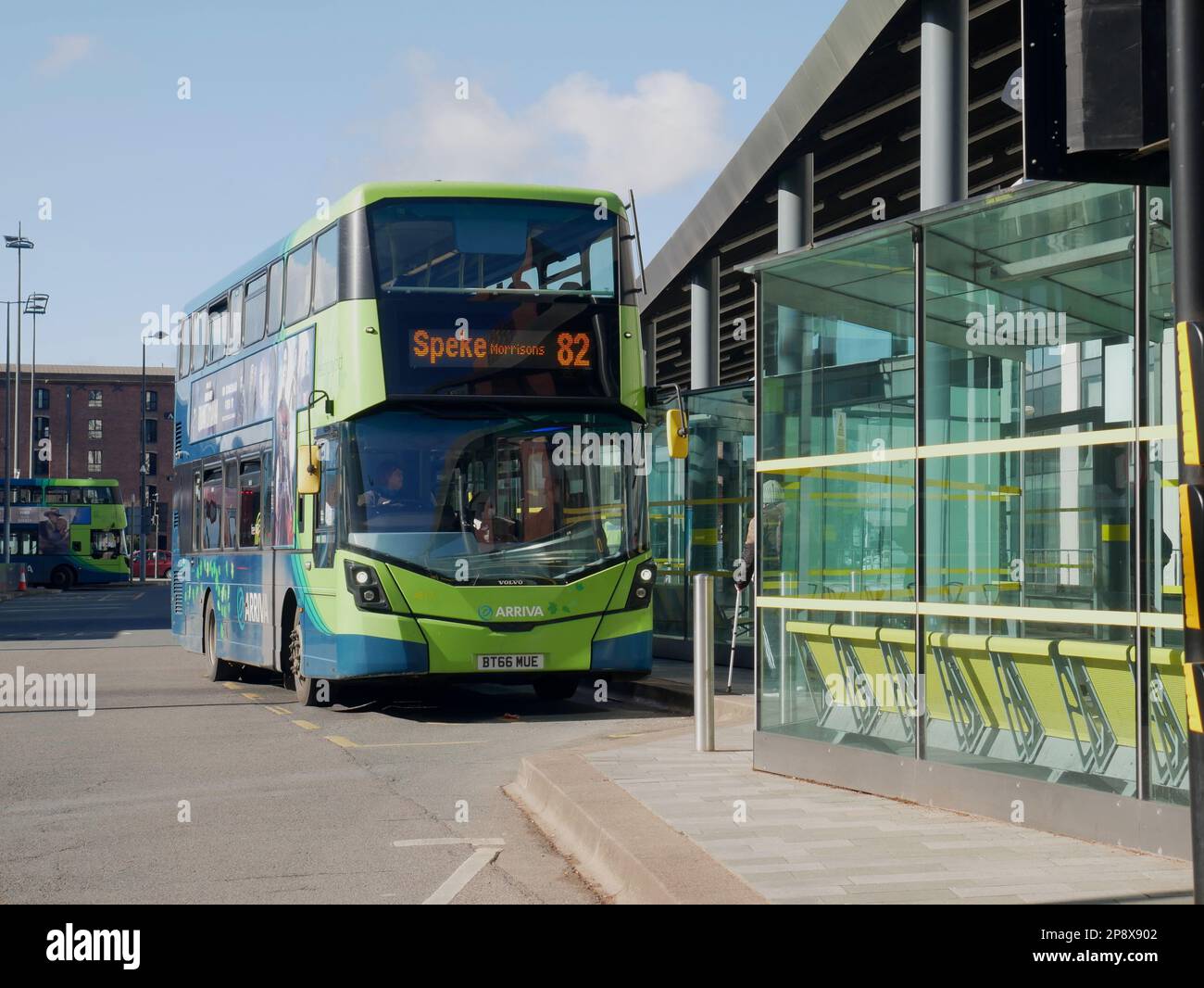 Un autobus a Liverpool Foto Stock