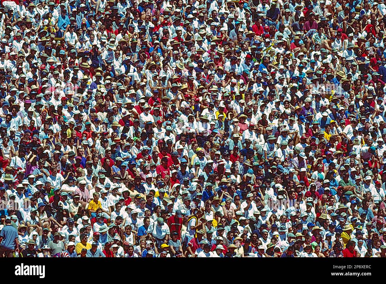 Tifosi durante le semifinali USA vs Brasile alla Coppa del mondo di calcio femminile FIFA 1999. Foto Stock