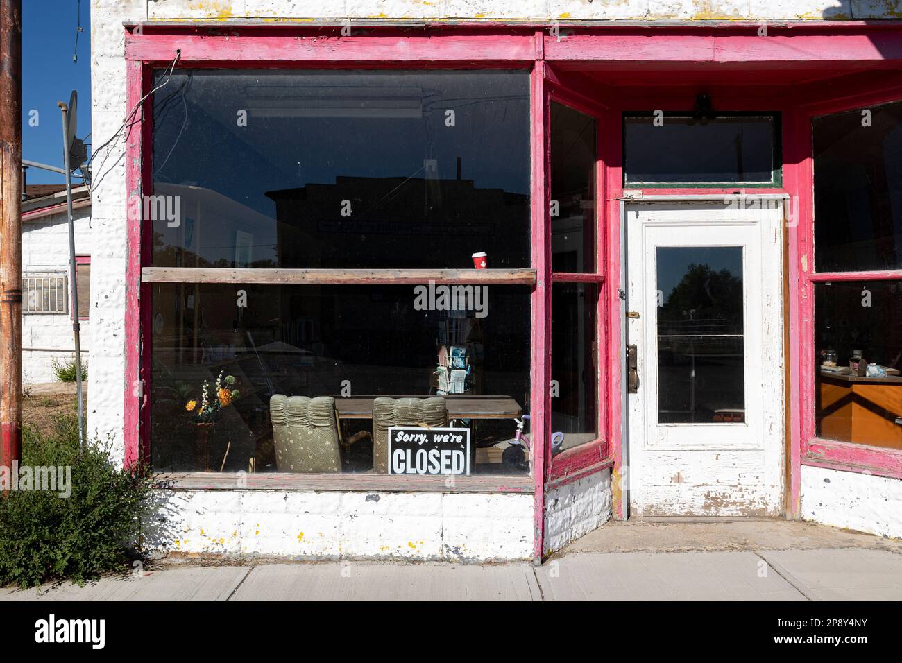 Vecchio storefront a Empress, Alberta, Canada Foto Stock