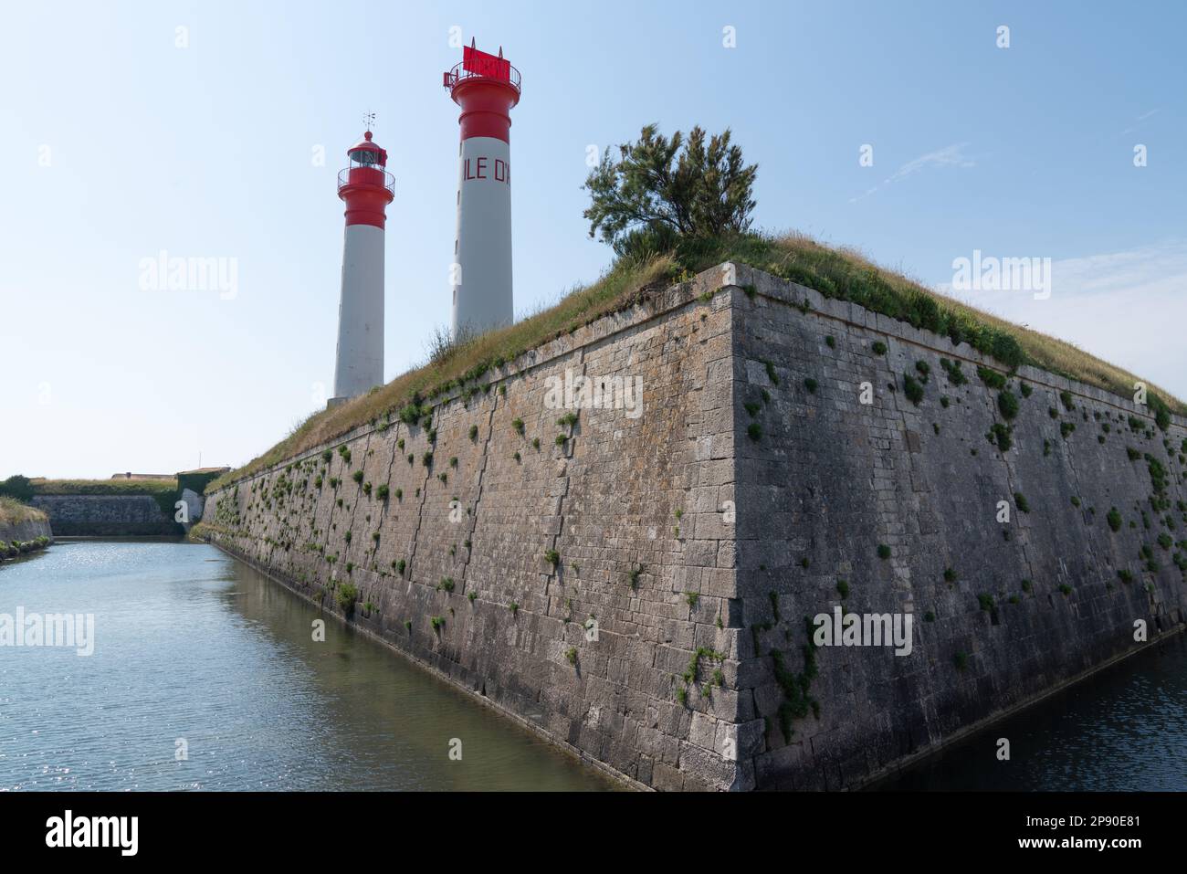Fari e fortificazioni dell'isola di Aix in Francia Foto Stock