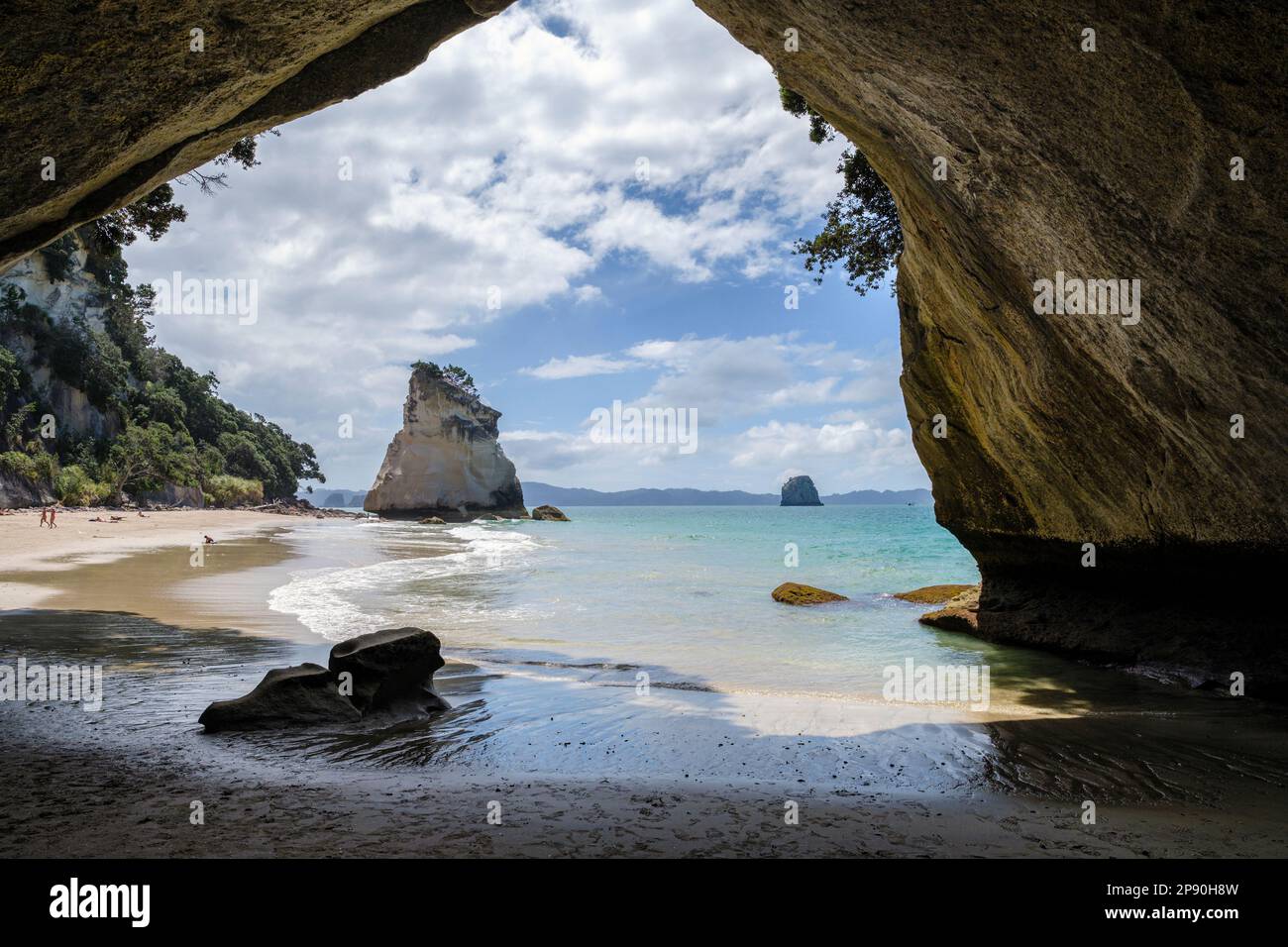 Cove della cattedrale, Penisola di Coromandel, Isola del nord, Nuova Zelanda Foto Stock