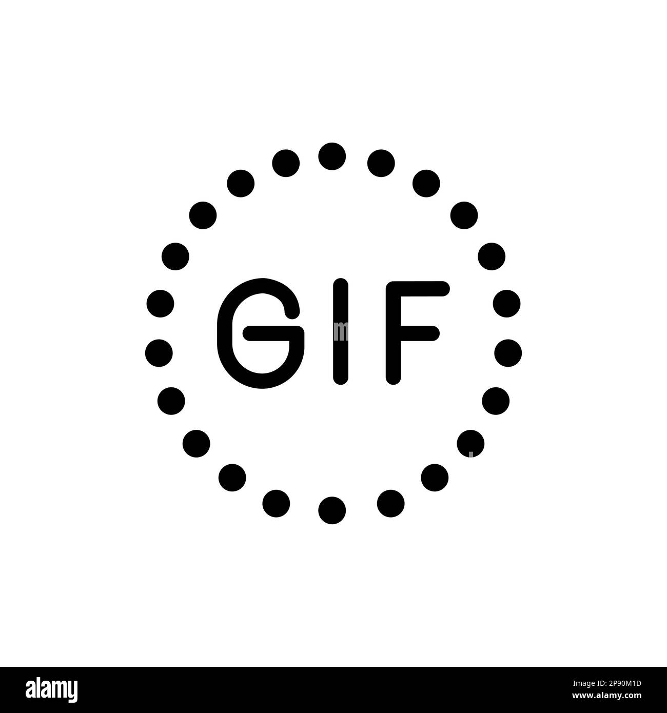 Vettore simbolo icona cerchio GIF isolato su sfondo bianco Illustrazione Vettoriale