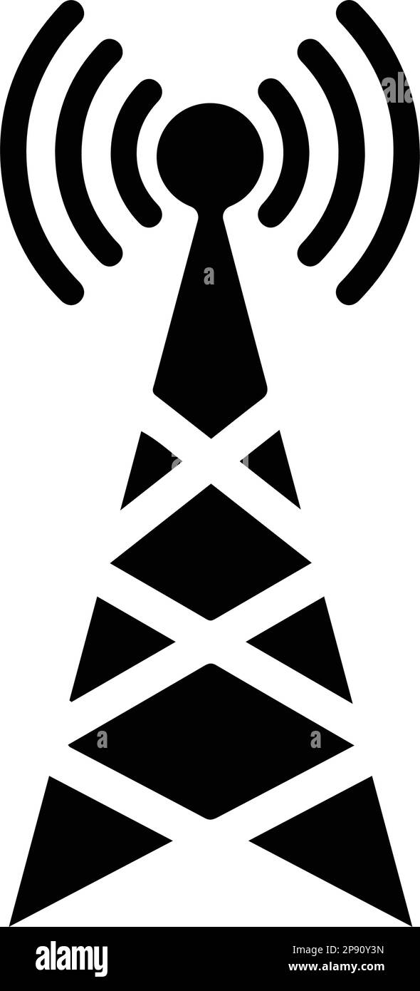 Comunicazione, rete, icona torre, grafica vettoriale per vari usi. Illustrazione Vettoriale