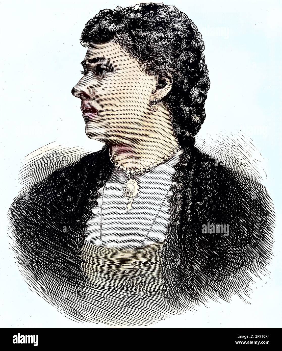 Prinzessin Beatrice des Vereinigten Königreichs, Beatrice Mary Victoria Feodore, später Prinzessin Henry von Battenberg, 1857 - 1944, Historisch, restaurierte digitale Reproduktion von einer Vorlage aus dem 19. Jahrhundert Foto Stock