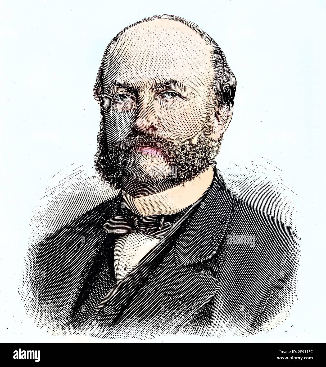 Hermann Carl Friedrich von Mittnacht, ab 1887 Freiherr von Mittnacht, 1825 - 1909, war ein deutscher Jurist. Er war der erste Ministerpräsident des Königreichs Württemberg, situation aus der Zeit des Deutsch-Französischen Krieges, 1870-1871, Historisch, digital restaurierte Reproduktion von einer Vorlage aus dem 19. Jahrhundert Foto Stock