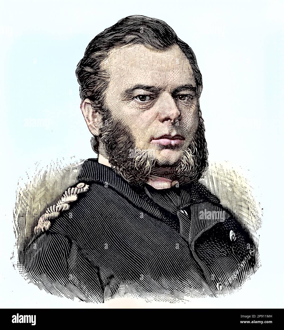 Eduard Karl Emanuel von Jachmann, 1822 - 1887, war ein deutscher Vizeammiraglio, Vizeammiraglio, situation aus der Zeit des Deutsch-Französischen Krieges oder Deutsch-Französischen Krieges, 1870-1871, Historiisch, digital restaurierte Reproduktion von einer Vorlage aus dem 19. Jahrhundert Foto Stock