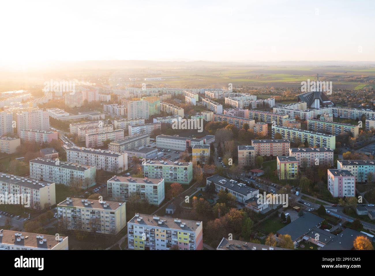 Świdnica, Polonia : veduta aerea della città di Swidnica, una città nel sud-ovest della Polonia nella regione della bassa Slesia. Foto Stock