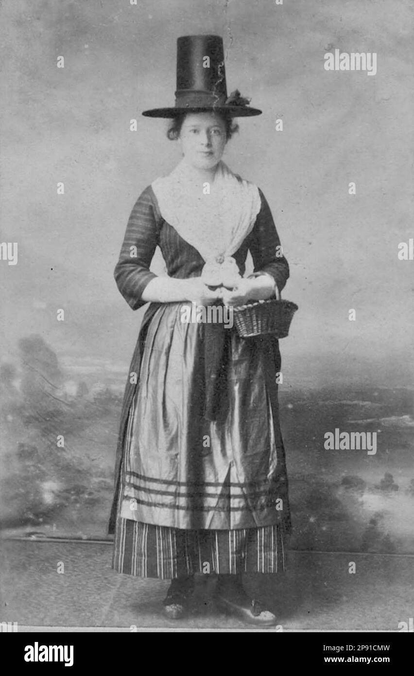 Edward Richard Gyde - fotografo vittoriano - Ritratto della donna in costume gallese - c1875 Foto Stock