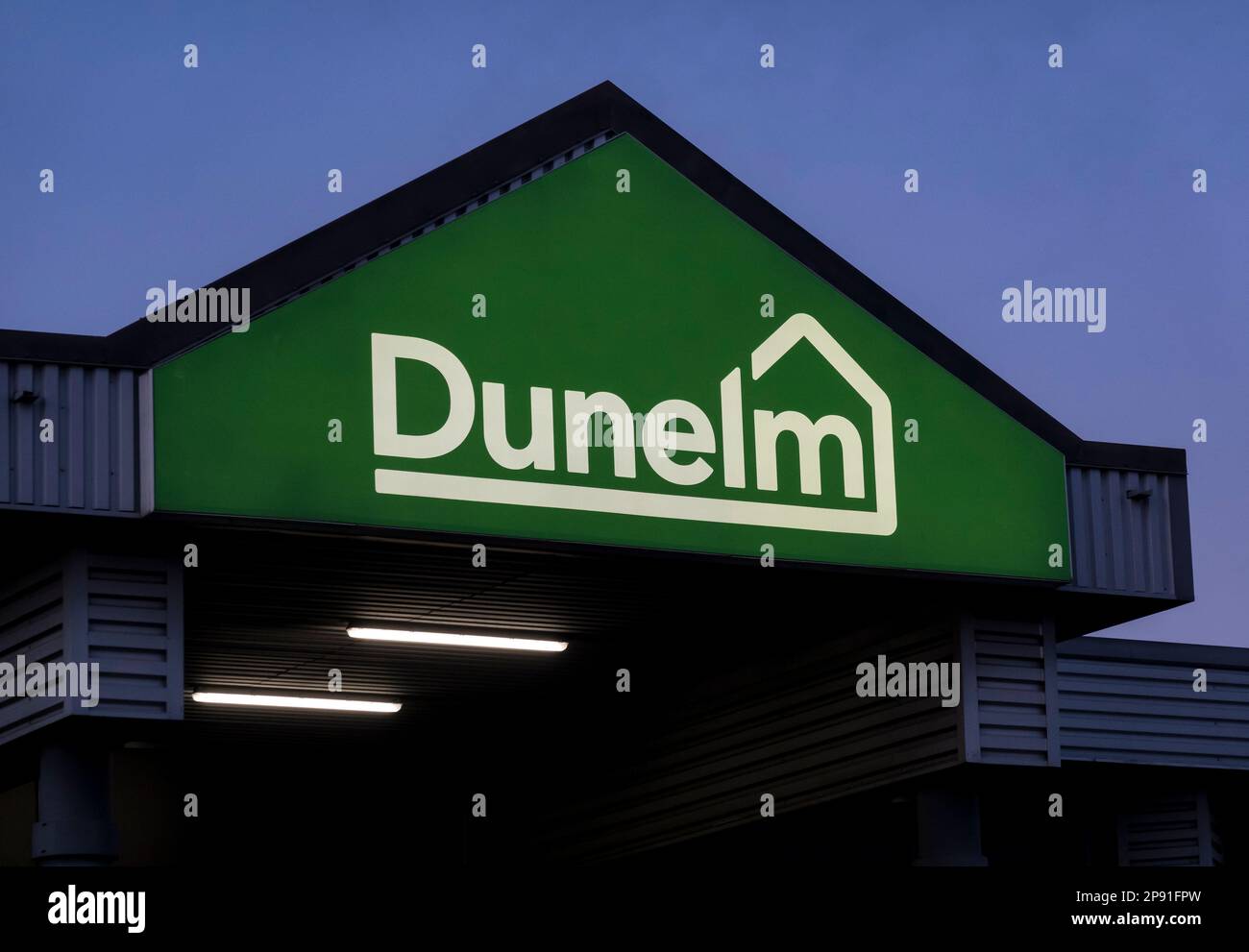 Insegna illuminata Dunelm Shop Carlton Centre Outer Ring Road Lincoln Foto Stock