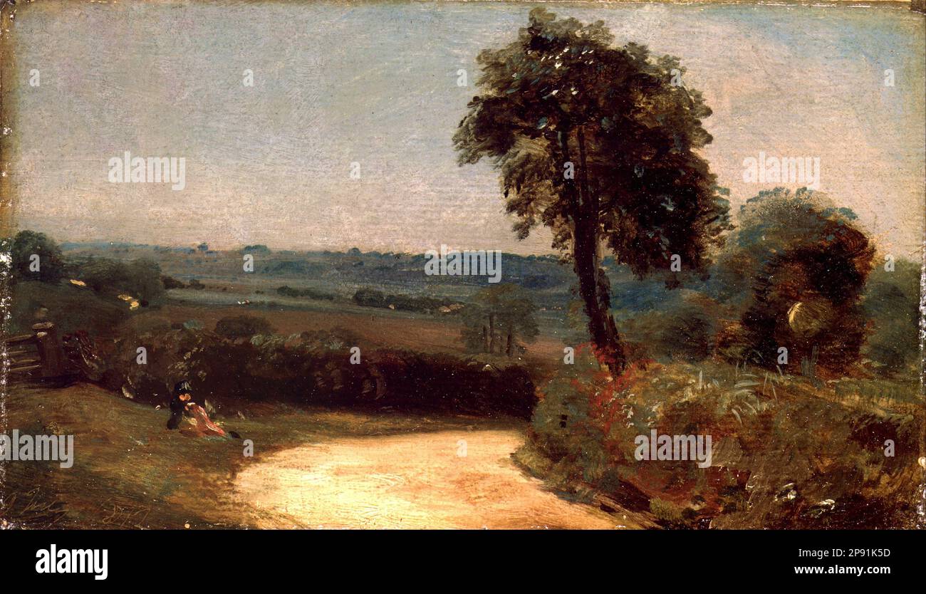 La corsia da est Bergholt a Flatford 1812 di John Constable Foto Stock