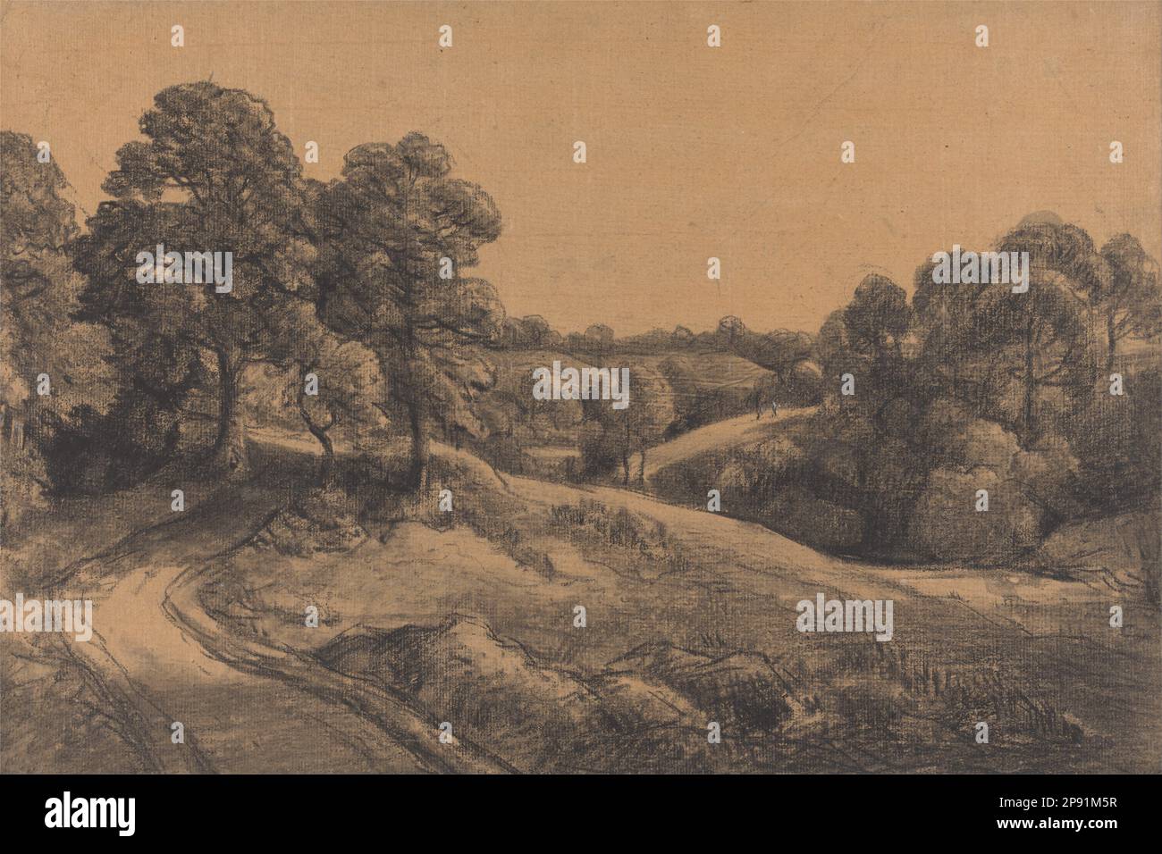 Pendio boscoso con una strada receding circa 1850 da John Constable Foto Stock
