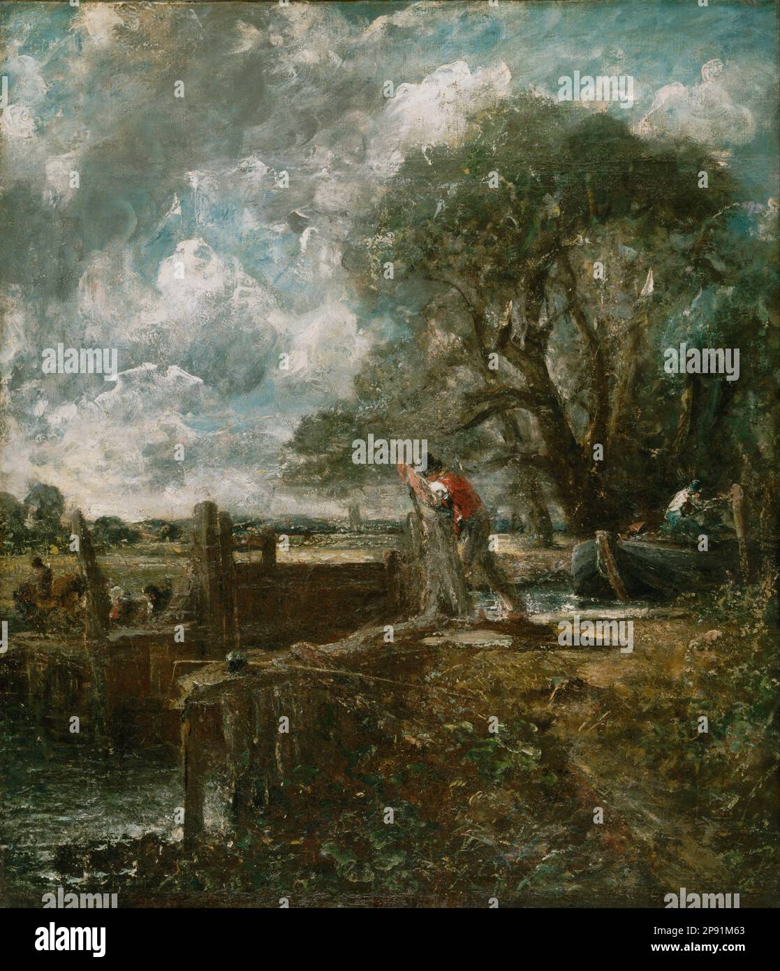 Schizzo per 'Una barca che passa un lucchetto' dal 1822 al 1824 di John Constable Foto Stock