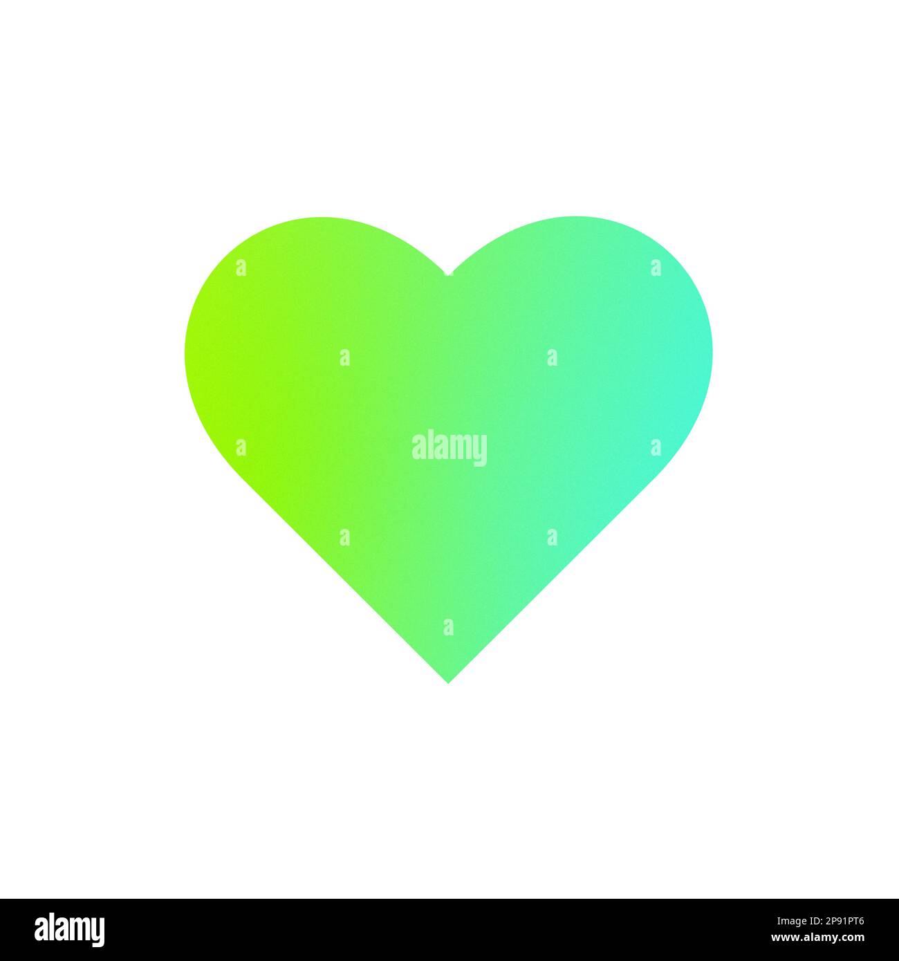 Illustrazione del cuore, forma del cuore, colori brillanti, verde neon, grana, immagine, riquadro, cartolina Foto Stock