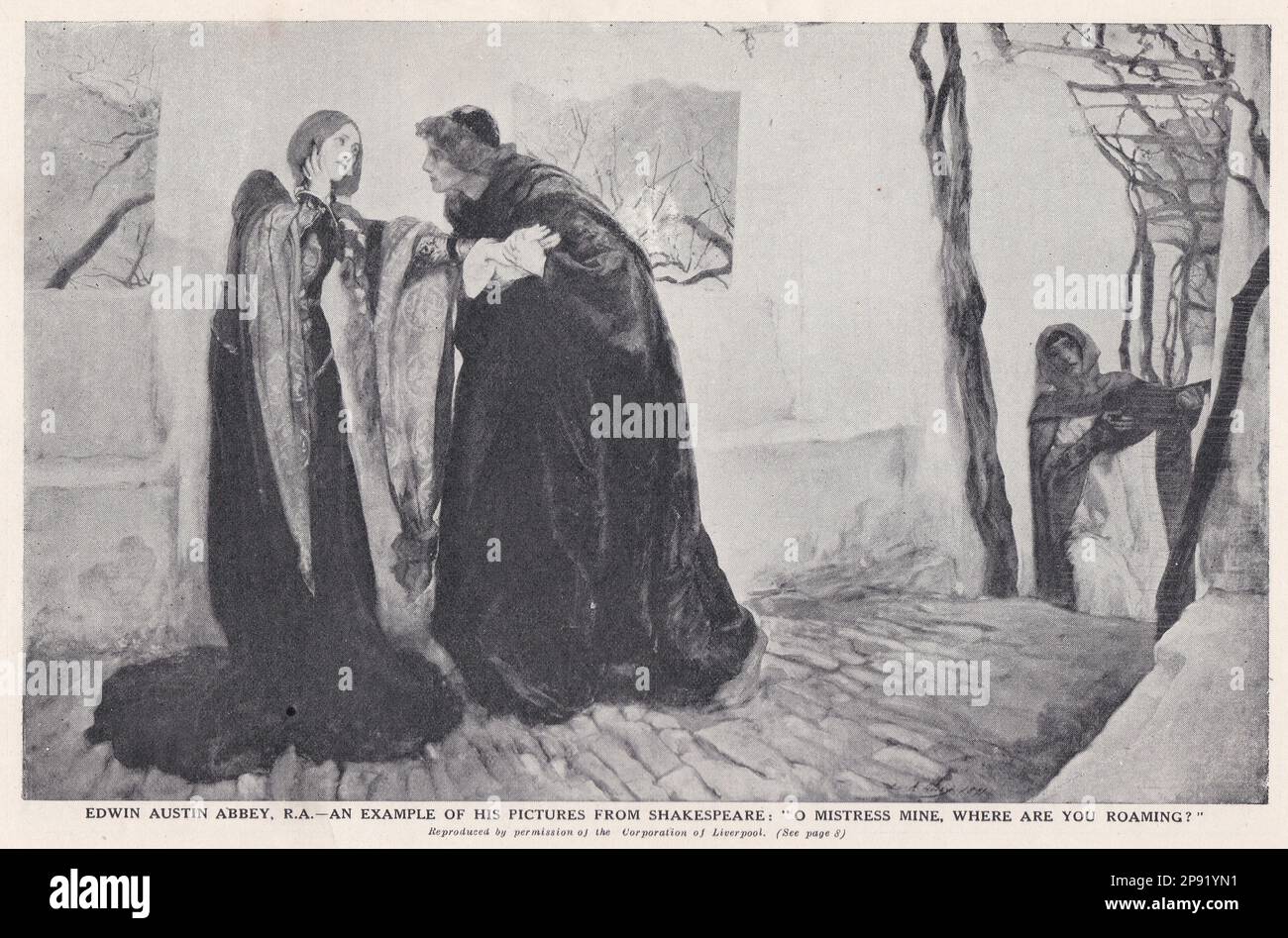 Edwin Austin Abbey - esempio della sua foto di Shakespeare, 'o Mistress Mine, Where are You roaming?' Foto Stock