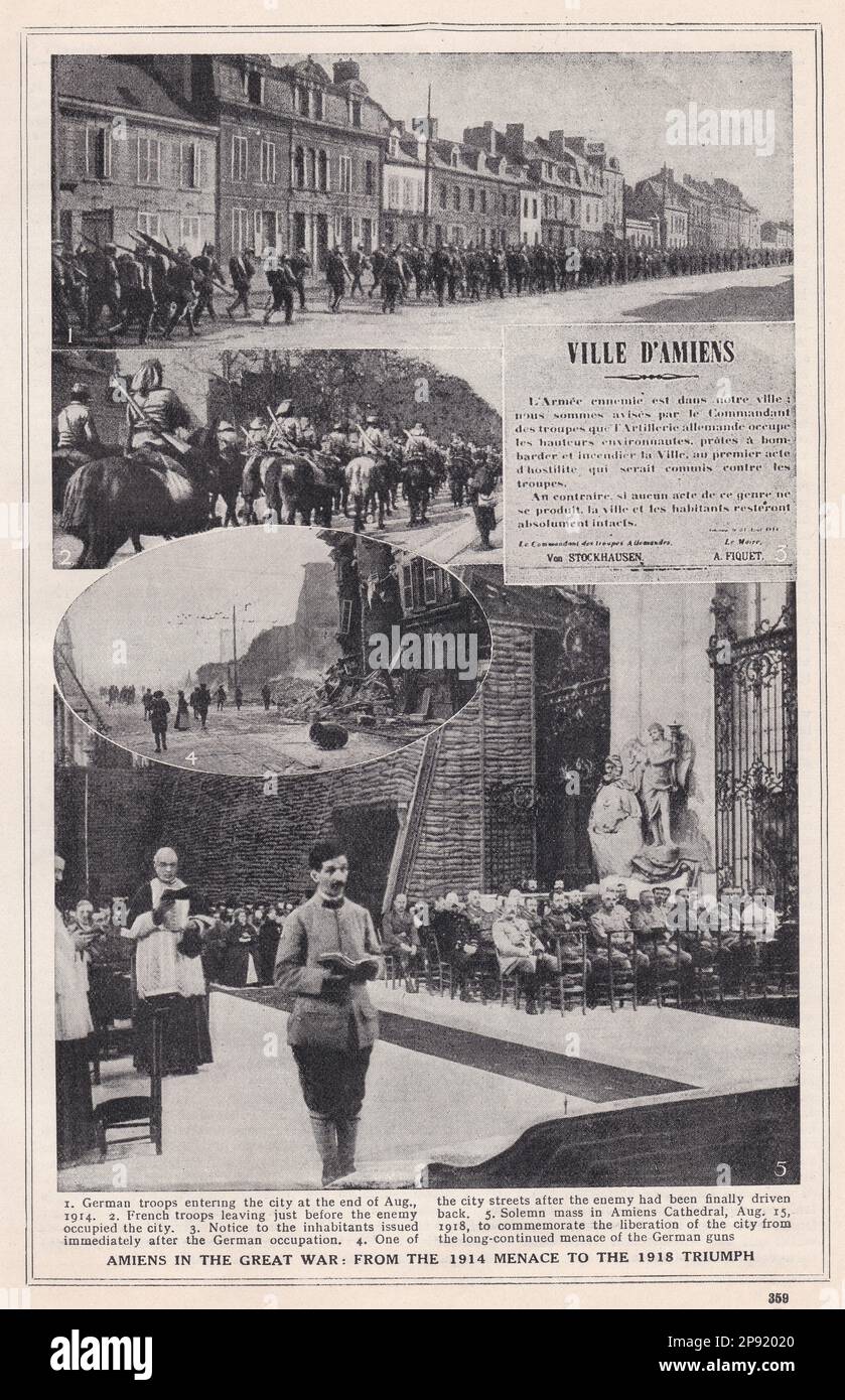 Amiens nella Grande Guerra - dalla minaccia del 1914 al Trionfo del 1918. Foto Stock
