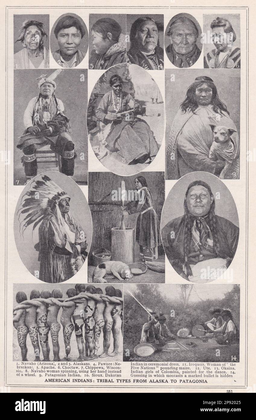 Indiani Americani - tipi tribali dall'Alaska alla Patagonia. Foto Stock