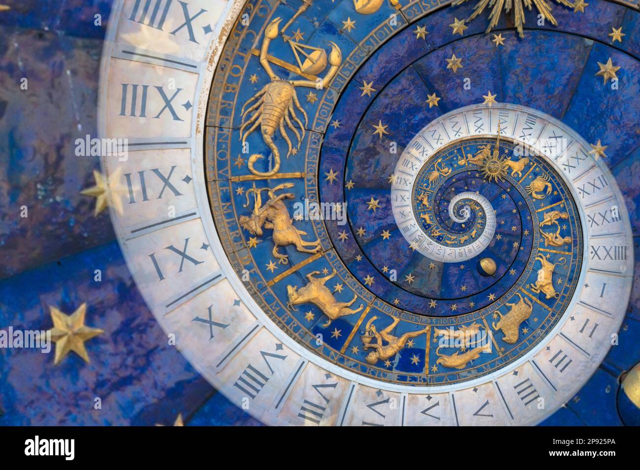 Astrologia e alchimia segno sfondo illustrazione - blu Foto Stock