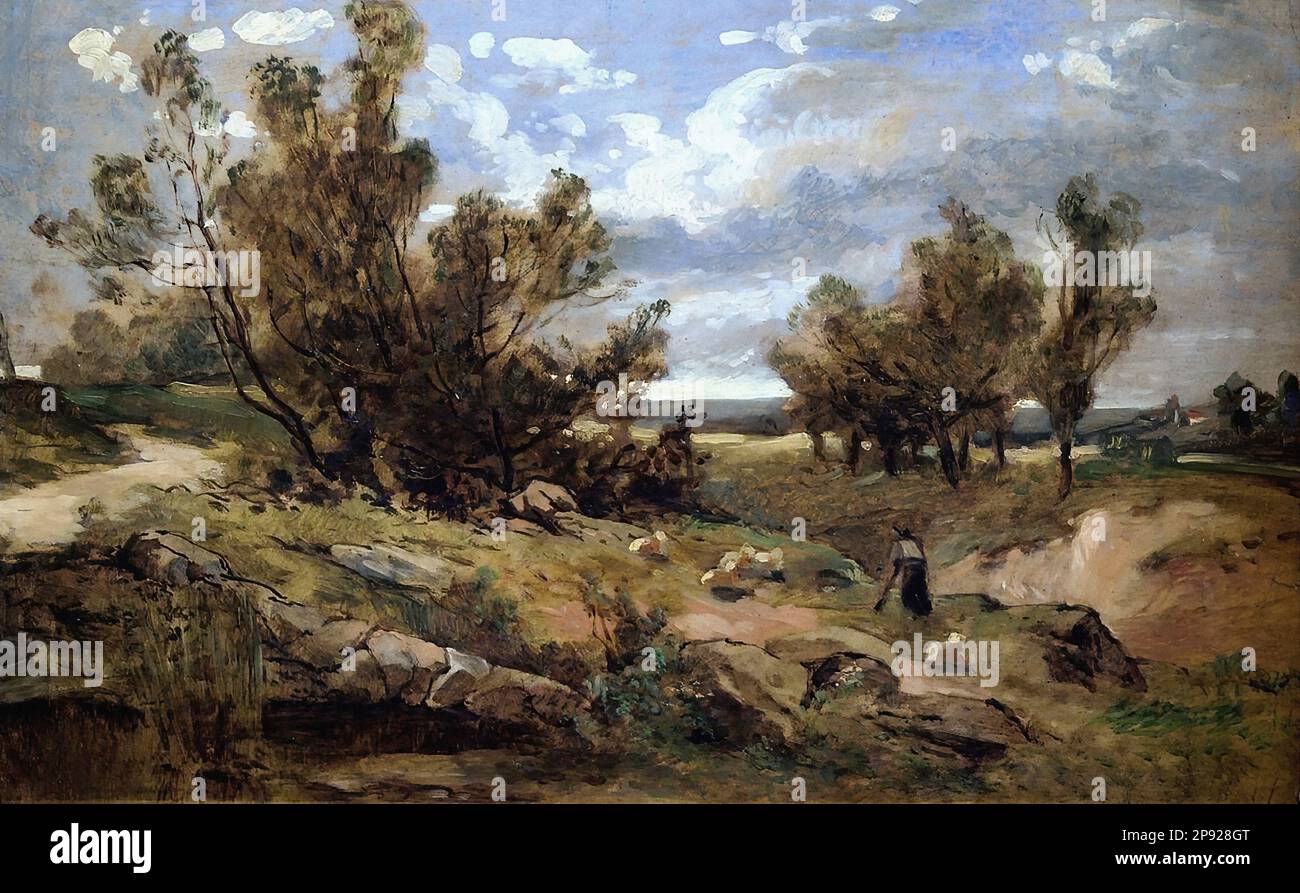 Székely Bertalan - Őszi táj - Magyar Iskola - XIX - Székely Bertalan - Paesaggio autunnale - Scuola Ungherese - 19th ° secolo Foto Stock