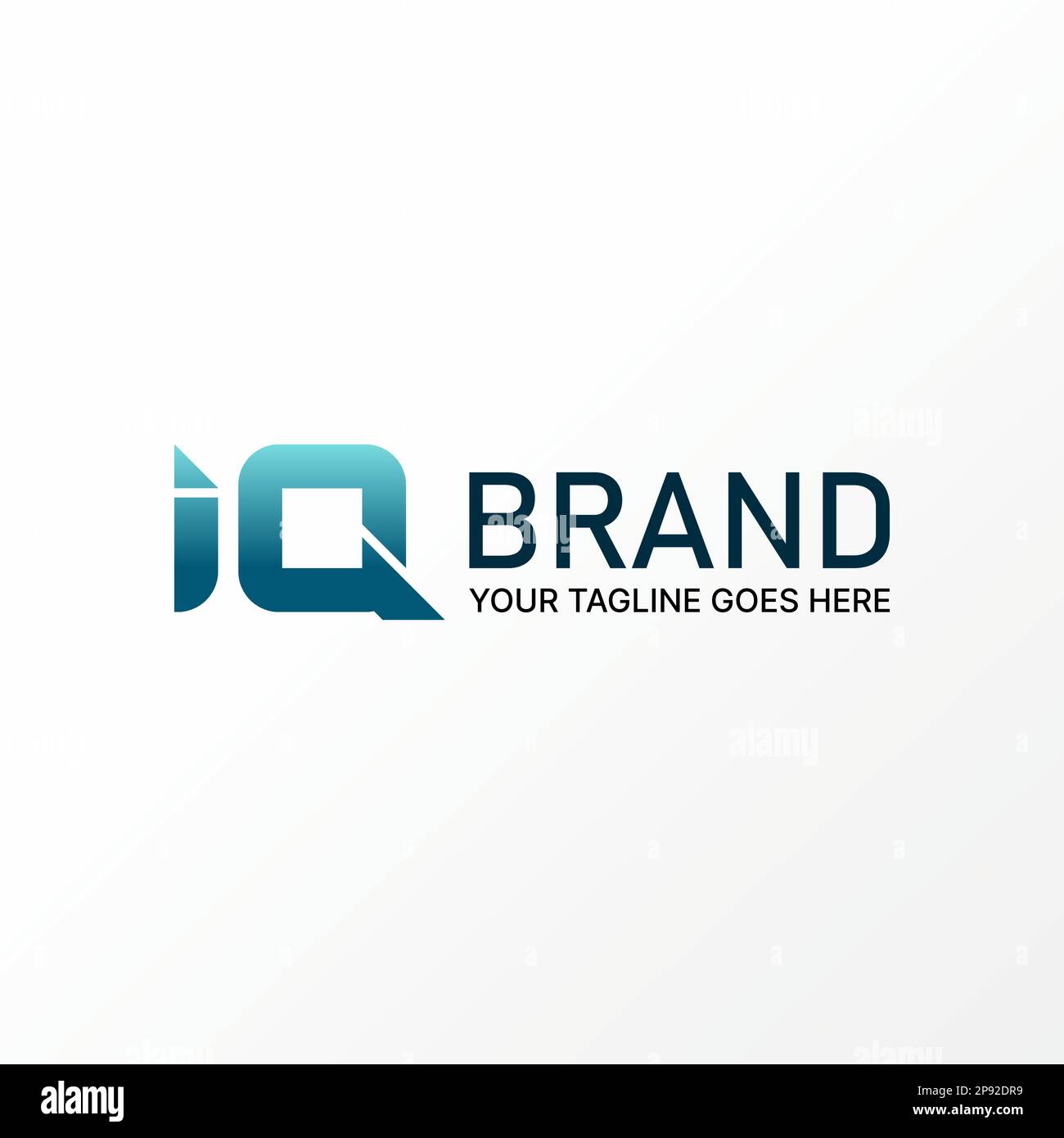 Logo design grafico concetto creativo premium libero vettore stock lettera unica IQ sans serif rettangolo taglio font. Tecnologia relativa al monogramma iniziale Illustrazione Vettoriale
