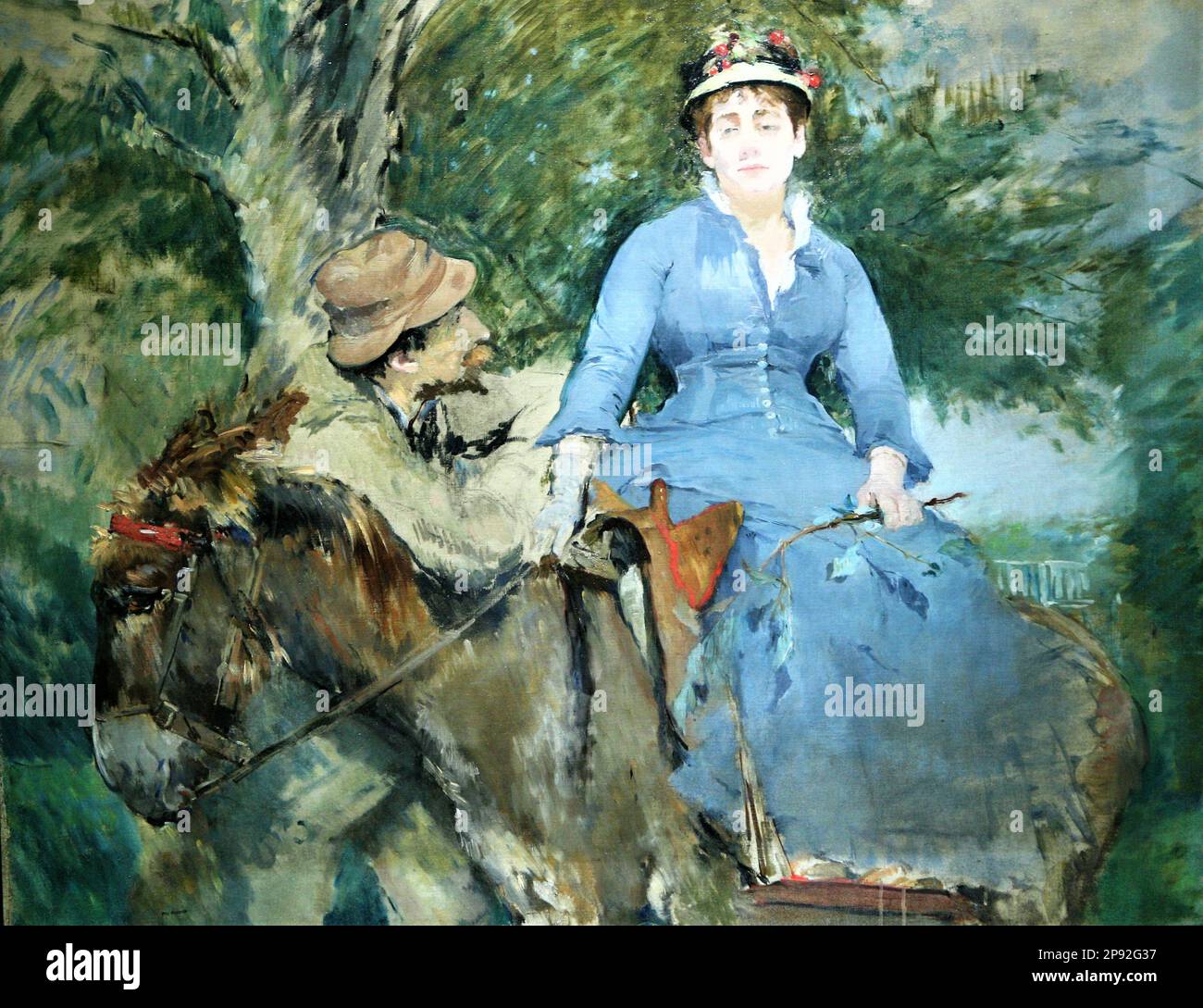 Eva Gonzales 1849-1883 l'asino cavalcare c1880 olio su tela impressionis femminile. Foto Stock