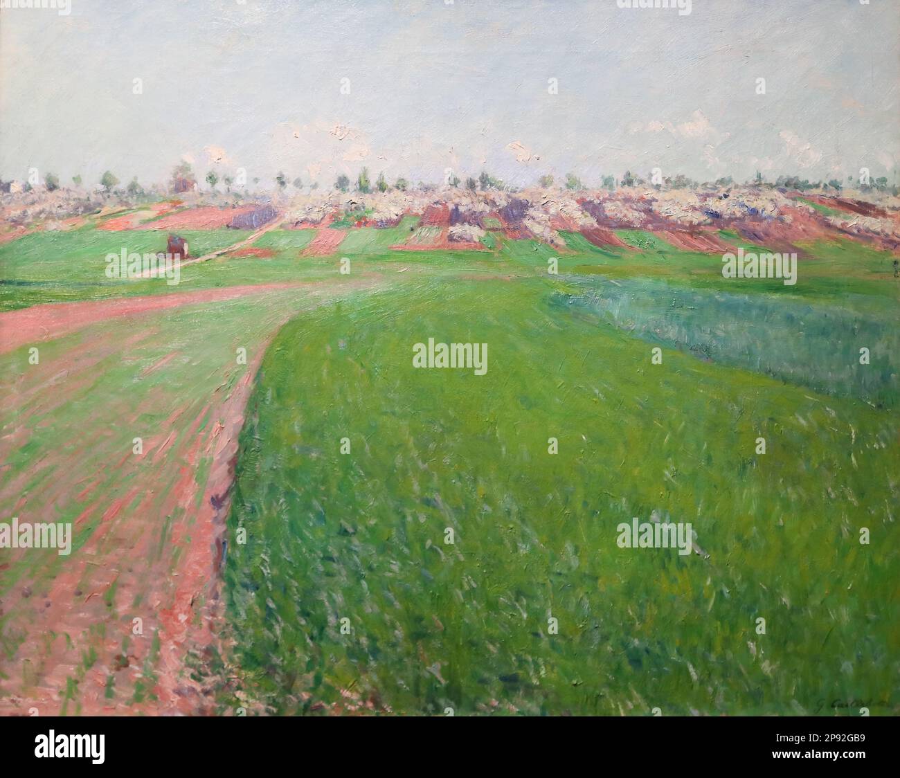 Huegel bei Colombes (collina a Colombes) del pittore impressionista francese Gustave Caillebotte al Wallraf-Richartz Museum di Colonia, Germania Foto Stock