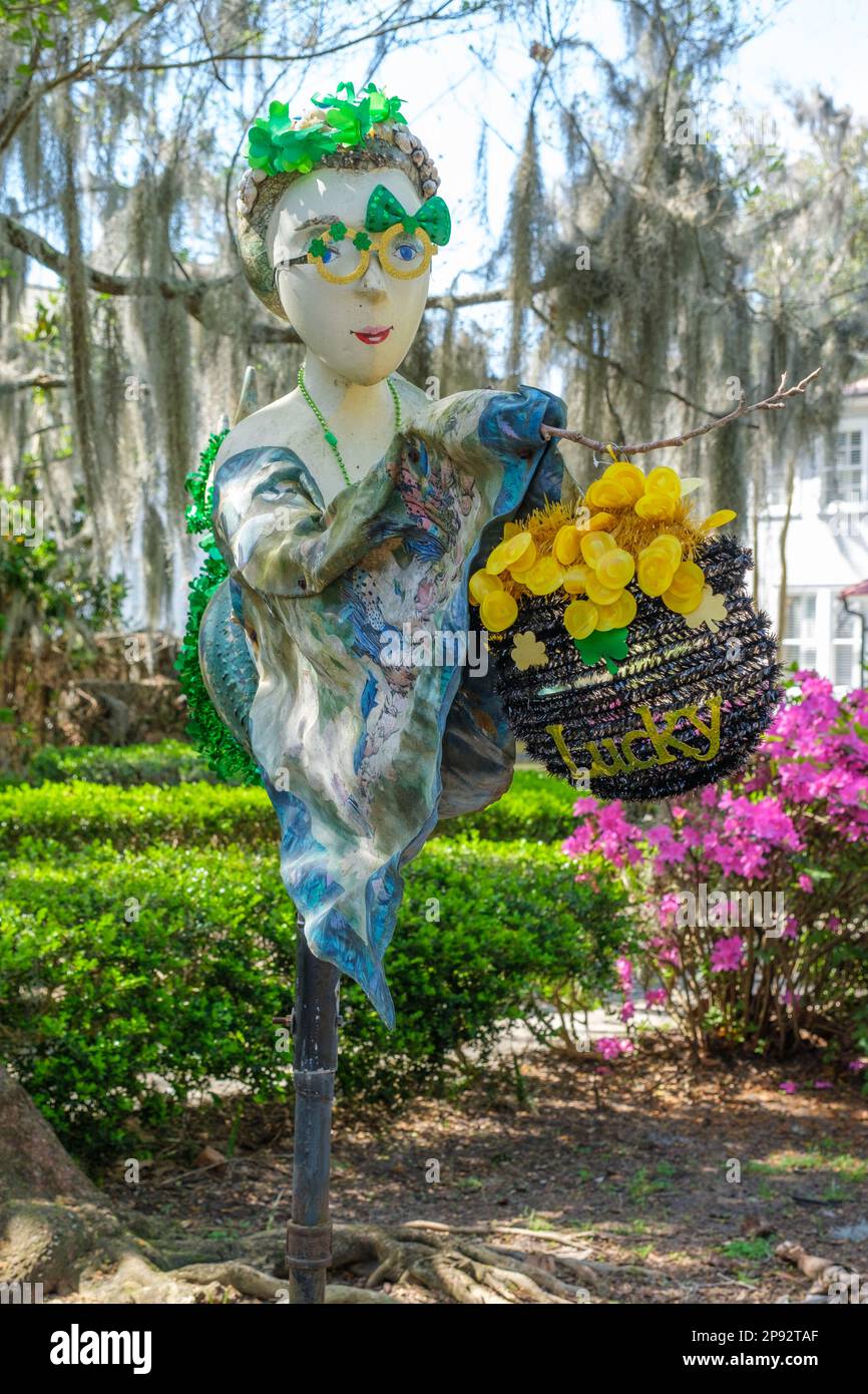 St Statua femminile Lucky Day di Patricks nel Sud Foto Stock