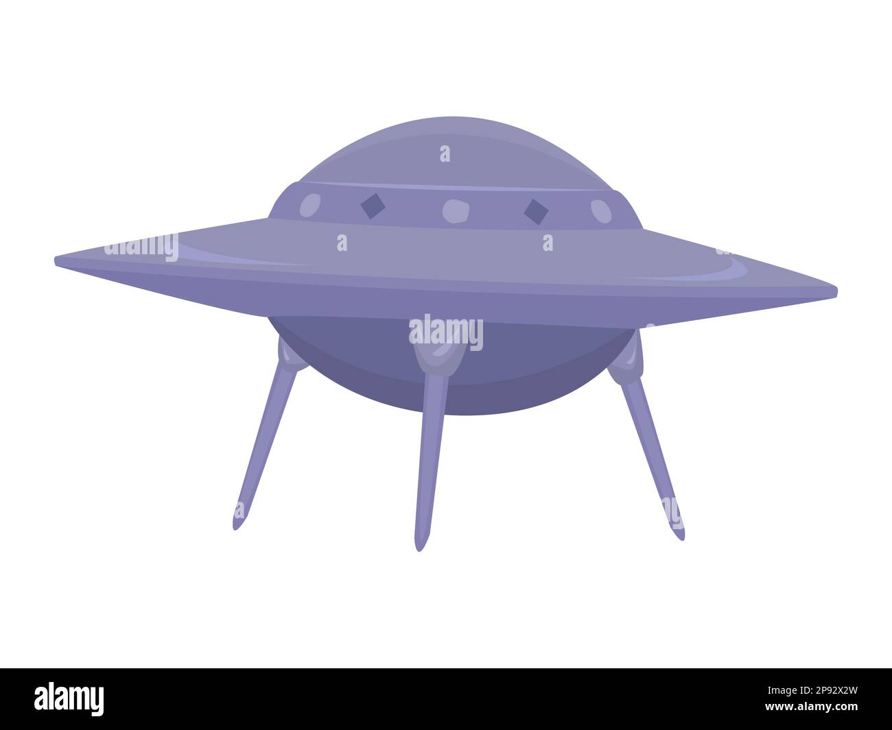 Piattino volante, illustrazione colori blu e grigio Illustrazione Vettoriale