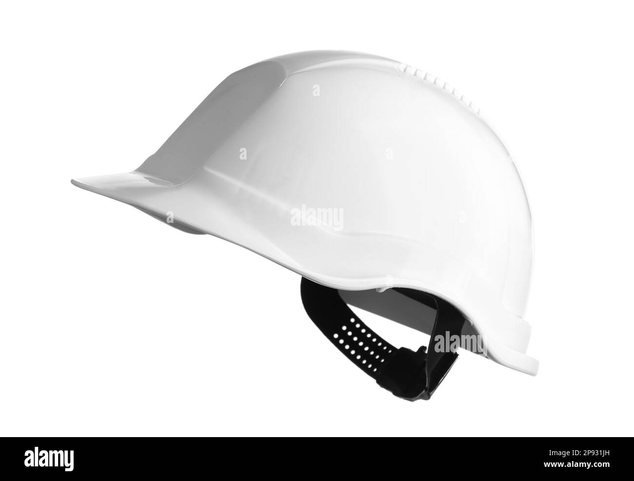 Elmetto protettivo isolato su bianco. Attrezzatura di sicurezza Foto Stock