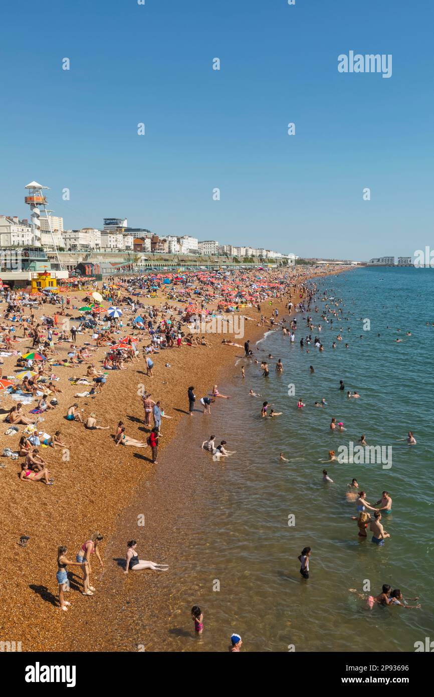 Inghilterra, East Sussex, Brighton Brighton Beach Foto Stock