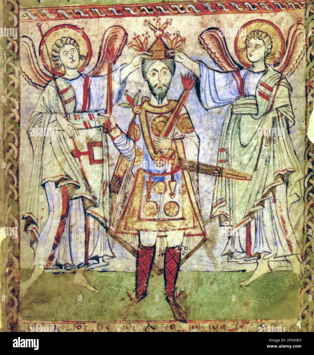 OTTO II (955-983) Imperatore Sacro Romano in un manoscritto italiano intorno al 985 Foto Stock