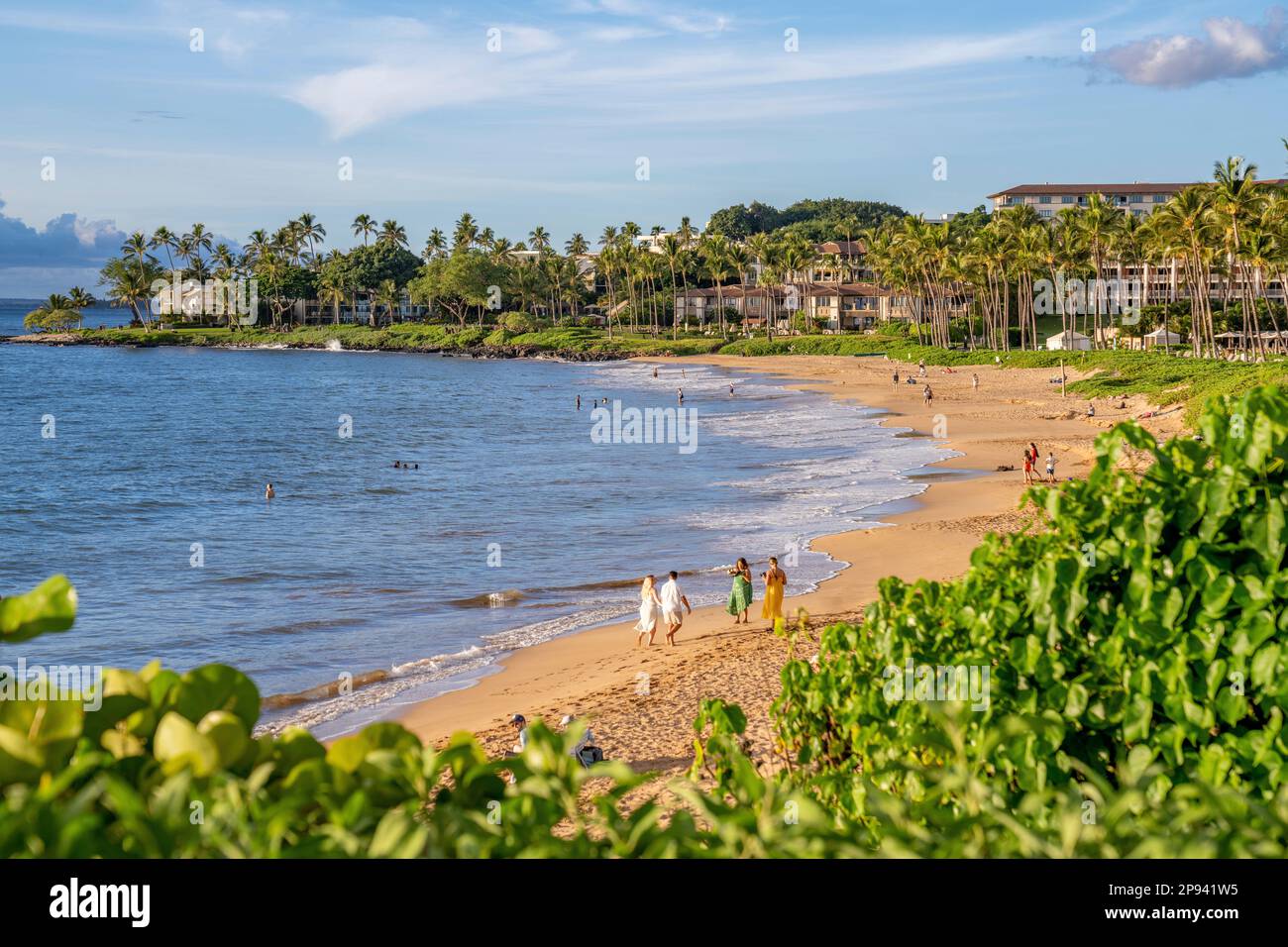 Wailea Beach, Maui, Hawaii, Stati Uniti, Polinesia, Oceania Foto Stock