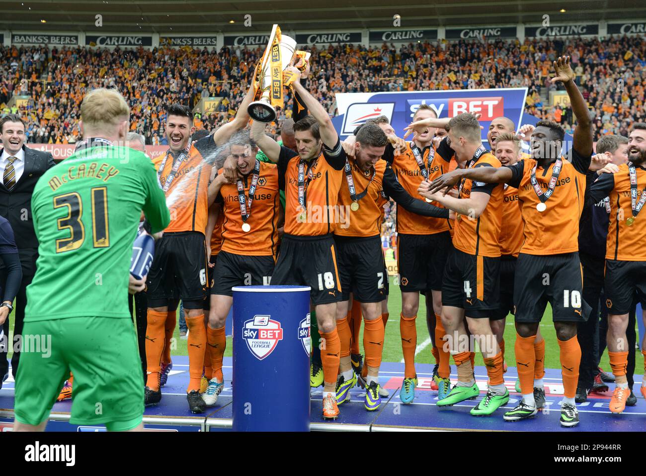 Sky Bet League One campione Wolverhampton Wanderers / Carlisle United 04/05/2014 Foto Stock