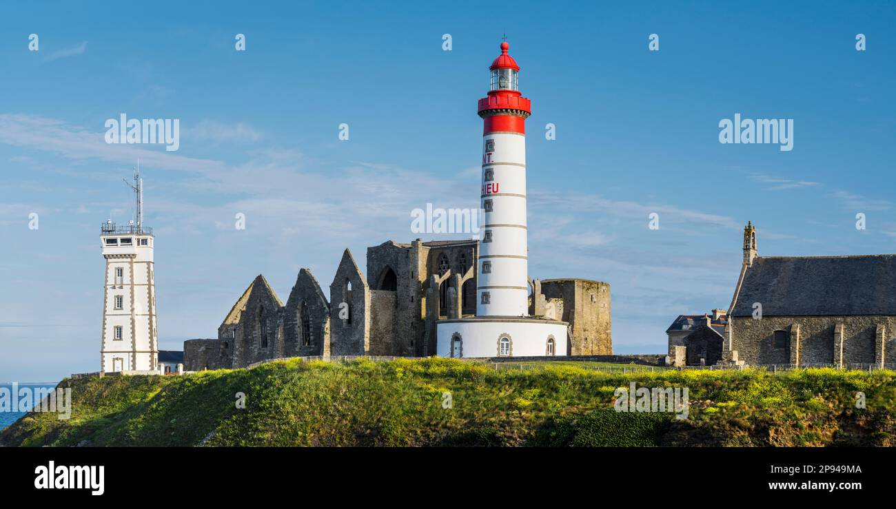 Phare Saint-Mathieu, Bretagna, Francia Foto Stock