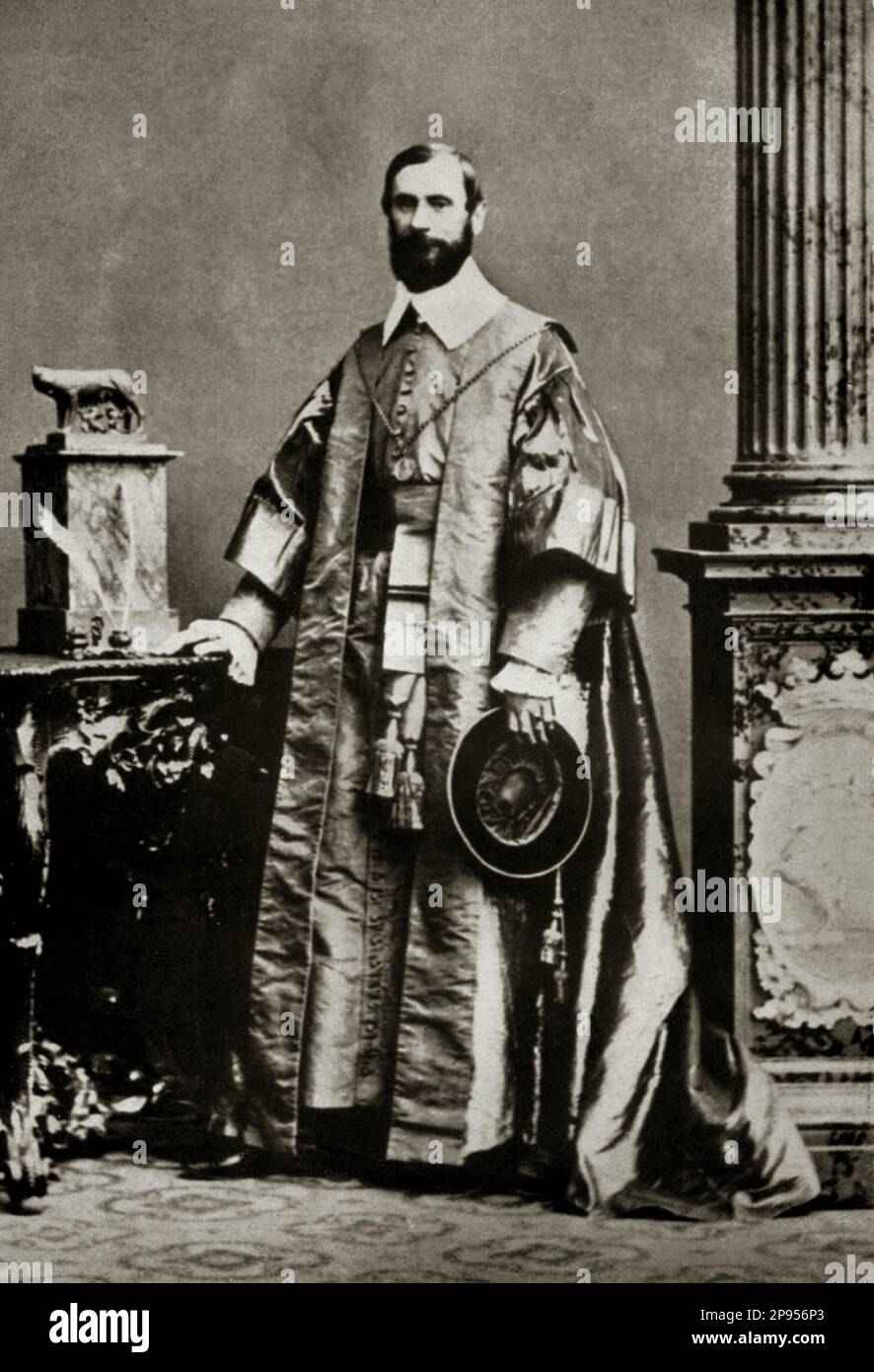 1865 c, Roma, ITALIA: Il marchese FRANCESCO CAVALLETTI de ROSSI de TUBERO Belloni Rondanini , ultimo SENATORE DI ROMA (dal 1865 al 1870) alla corte di Pio IX. - RISORGIMENTO - NOBILTÀ - NOBILI - nobiltà italiana - REALI - ROYALTY - barba - barba - barba - prelato - prete - nobiltà italiana - nobiltà italiana - VATICANO - VATICANO --- Archivio GBB Foto Stock