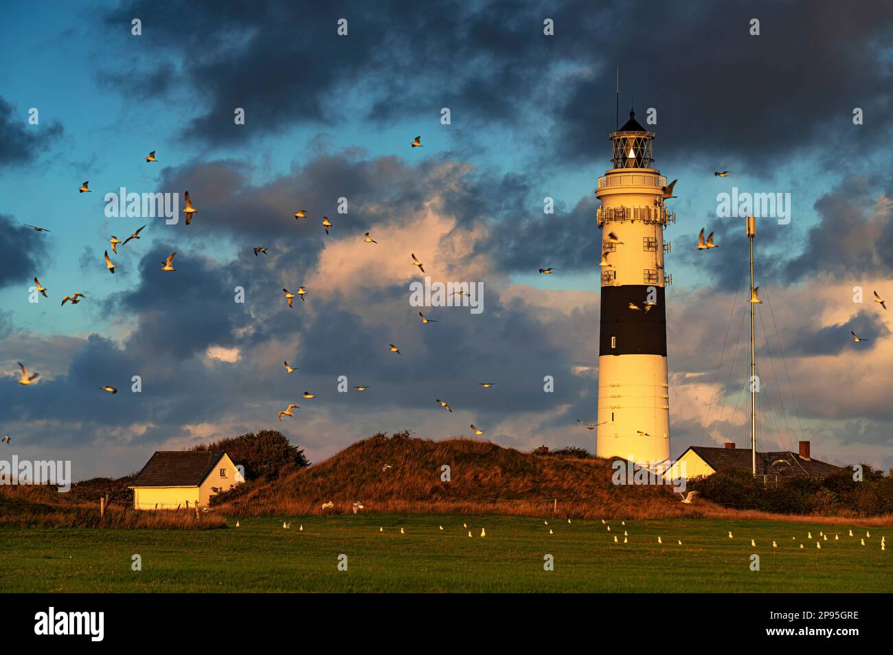 Faro di Kampen, isola di Sylt Foto Stock