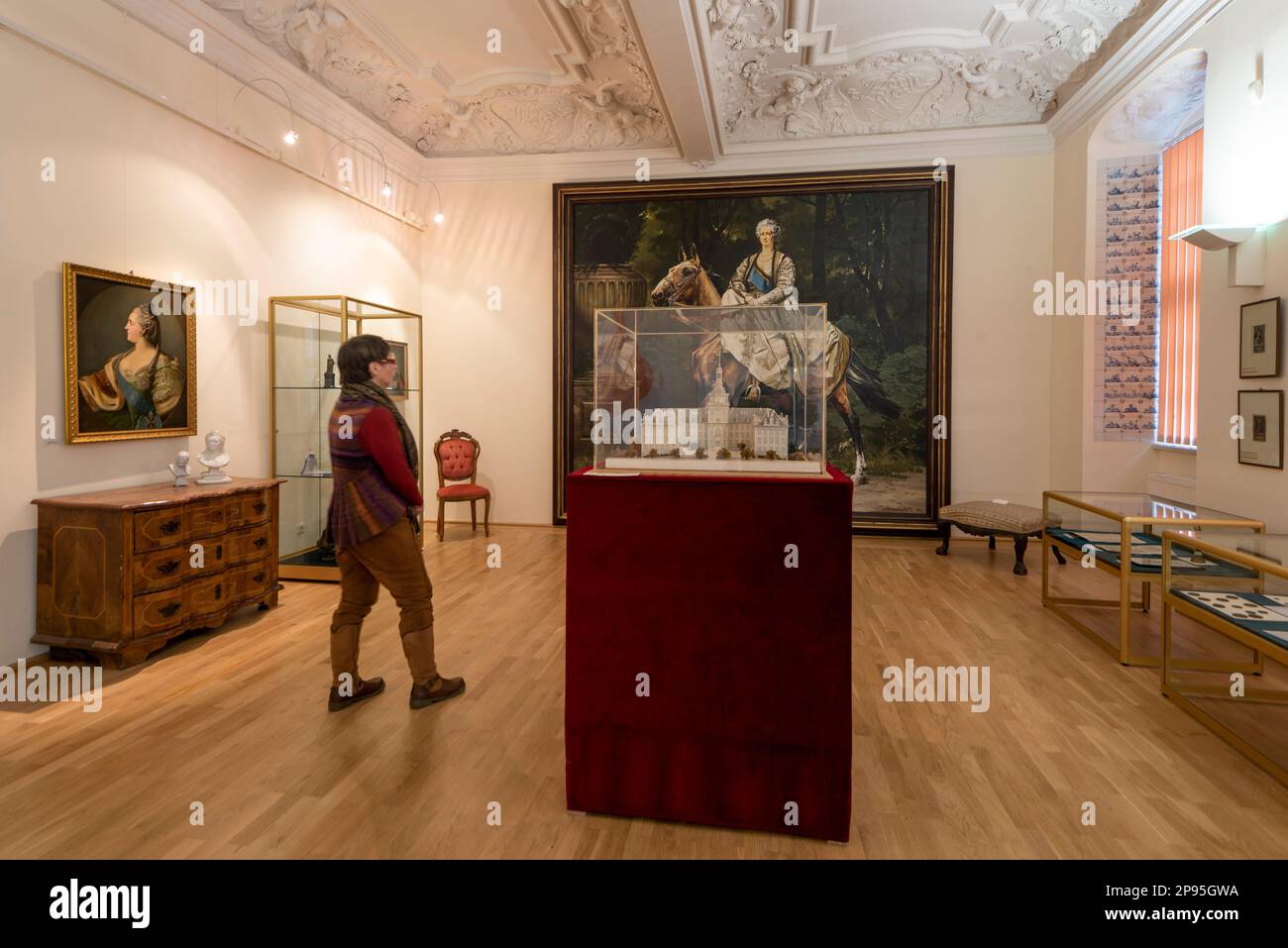 Collezione di Caterina II a Zerbst, commemora la principessa Sophie Auguste Friederike di Anhalt-Zerbst, poi la russa Tsarina Caterina la Grande, Zerbst, Sassonia-Anhalt, Germania Foto Stock