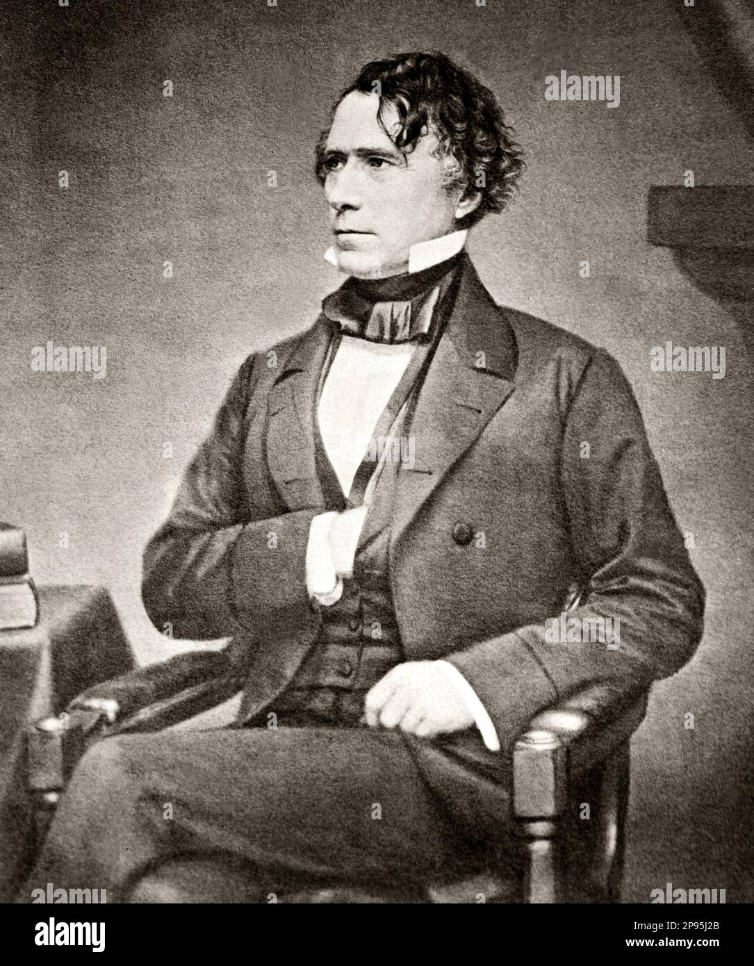 Franklin Pierce ( 1804 – 1869 ) , 14th Presidente degli Stati Uniti dal 4 marzo 1853 al 4 marzo 1857 - Presidente della Repubblica . - Italia - ritrato - ritratto - cravatta - cravatta - colletto - colletto - STATI UNITI - STATI Uniti - STATI Uniti --- Archivio GBB Foto Stock