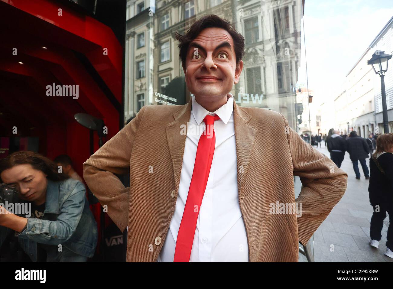 Cracovia, Polonia, 10.03.2023. Figura di cera di MR Bean al Museo delle cere di Polonia. Foto Stock