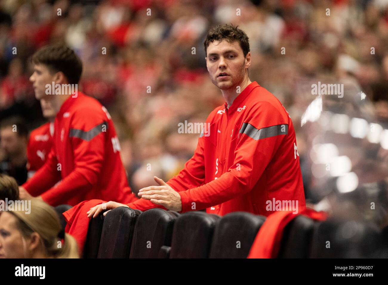 Aalborg, Danimarca. 09th Mar, 2023. Niclas Kirkelokke di Danimarca visto durante la partita di pallamano della EHF Euro Cup tra Danimarca e Germania al Gigantium di Aalborg. (Photo Credit: Gonzales Photo/Alamy Live News Foto Stock