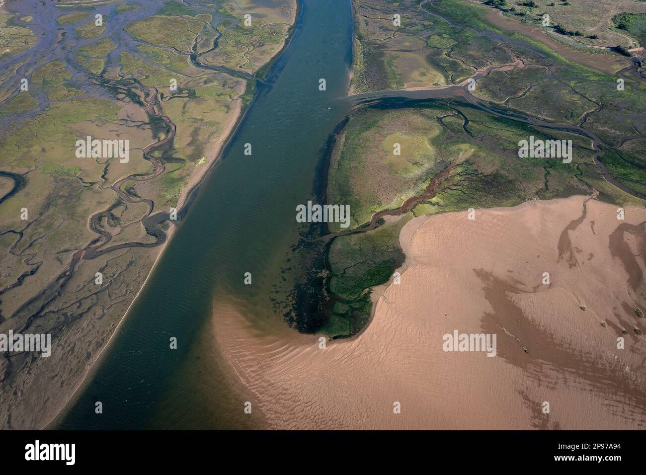 Riserva della biosfera dell'estuario di Urdaibai, estuario del fiume Oka, regione di Gernika-Lumo, provincia di Biscay, Paesi Baschi, Spagna Foto Stock