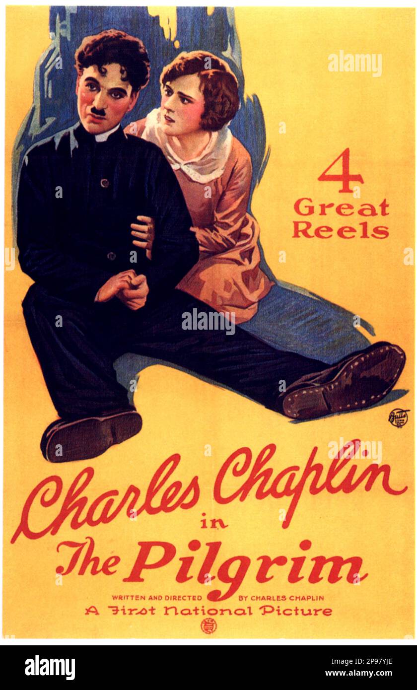1923 , USA : il poster originale del film muto attore e regista CHARLES CHAPLIN ( 1889 - 1977 ) Nel PELLEGRINO - CINEMA - FILM - candido - ritratto - ritratto - cappello - cappello - cappello - registrazione cinematografico - atto - comico - USA - FILM - CINEMA - POSTER pubblico - poster - pubblicità - locandina --- Archivio GBB Foto Stock
