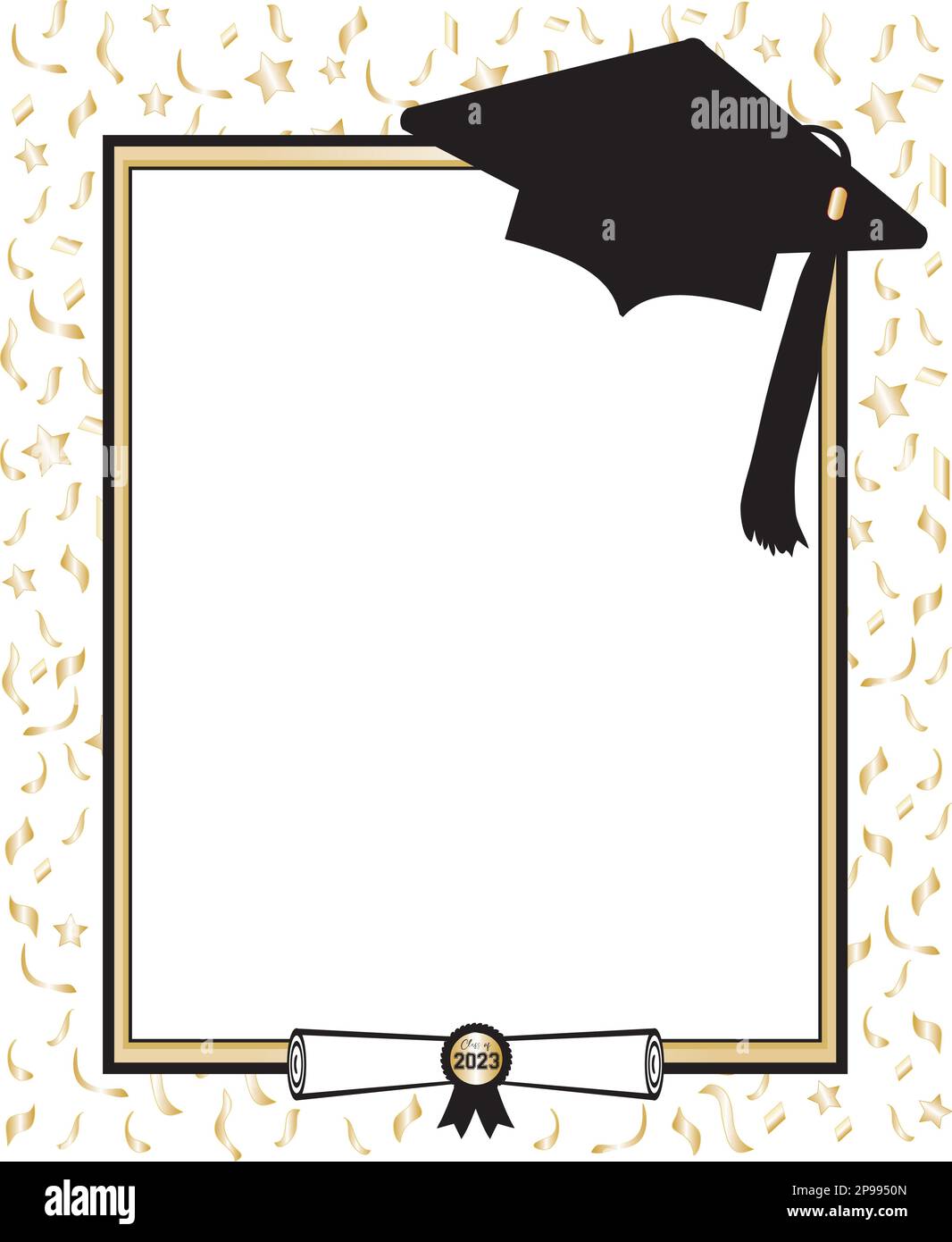 Graduazione sfondo modello oro e nero Illustrazione Vettoriale