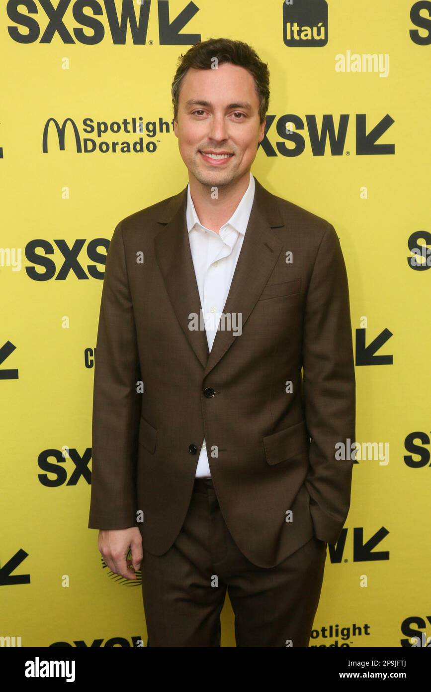 Director John Francis Daley arrives for the world premiere of "Dungeons & Dragons: Honor Among Thieves," on Day 1 of the South by Southwest Film Festival, Friday, March 10, 2023, in Austin, Texas. (Photo by Jack Plunkett/Invision/AP) Foto Stock