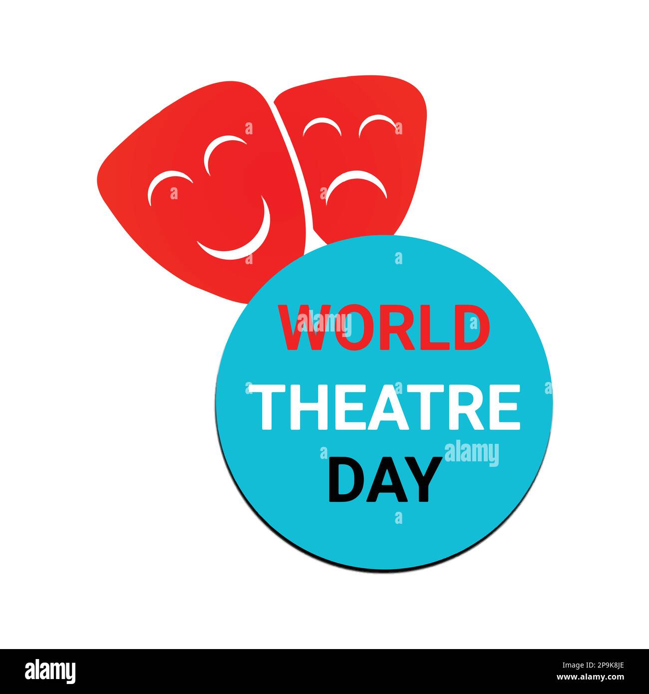 Giornata Mondiale del Teatro. Illustrazione vettoriale della Giornata Mondiale del Teatro. Adatto per biglietti d'auguri, poster e striscioni Illustrazione Vettoriale