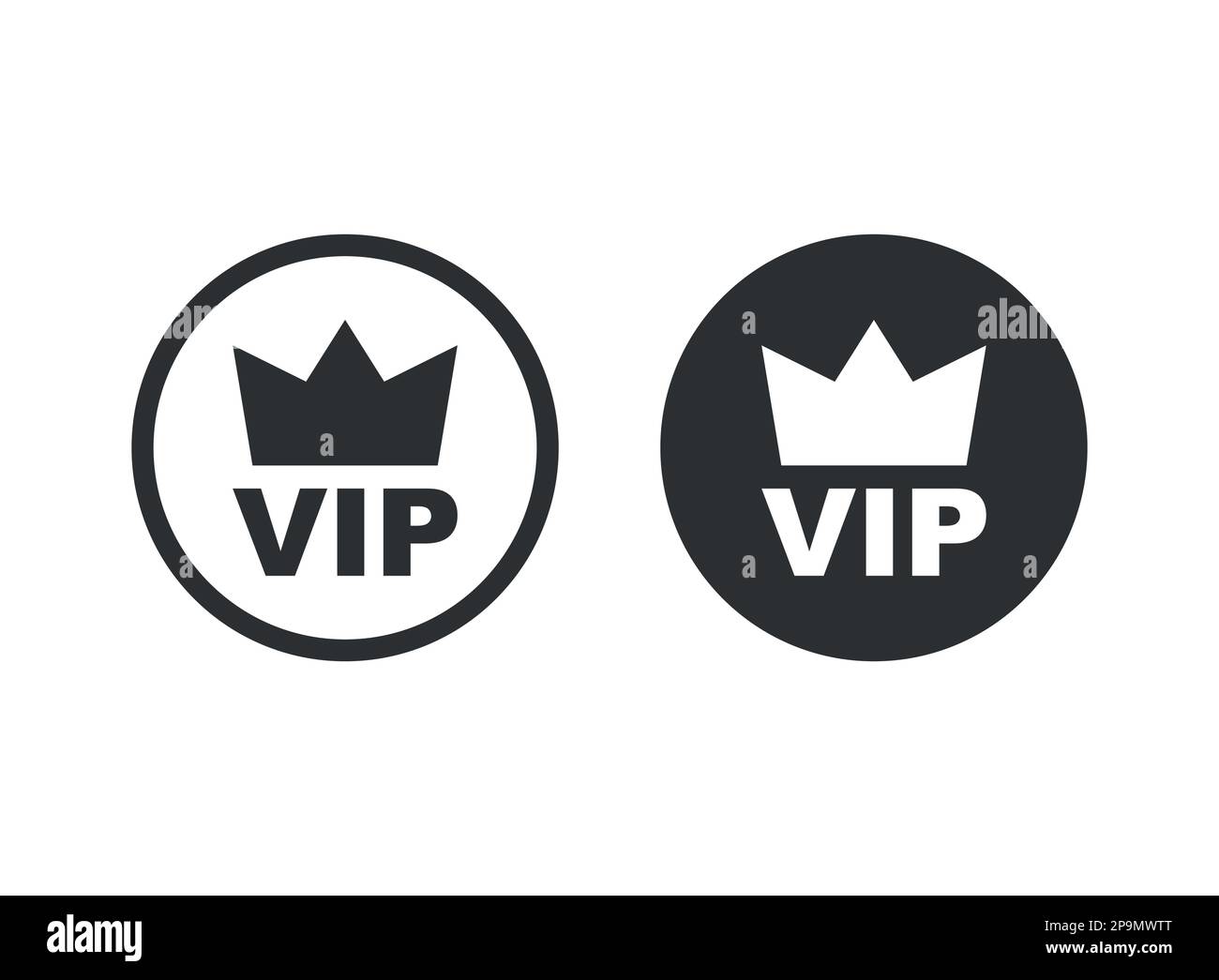 Icona con badge VIP in stile piatto. Esclusiva illustrazione vettoriale del badge su sfondo isolato. Design di lusso di alta qualità. Illustrazione Vettoriale